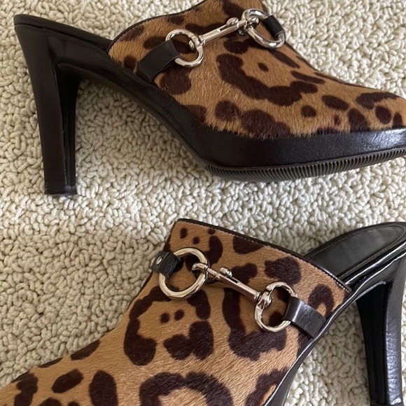 🐆 Coach Leopard Cheetah Print Mules Clogs Animal Print - Picture 4 of 7
